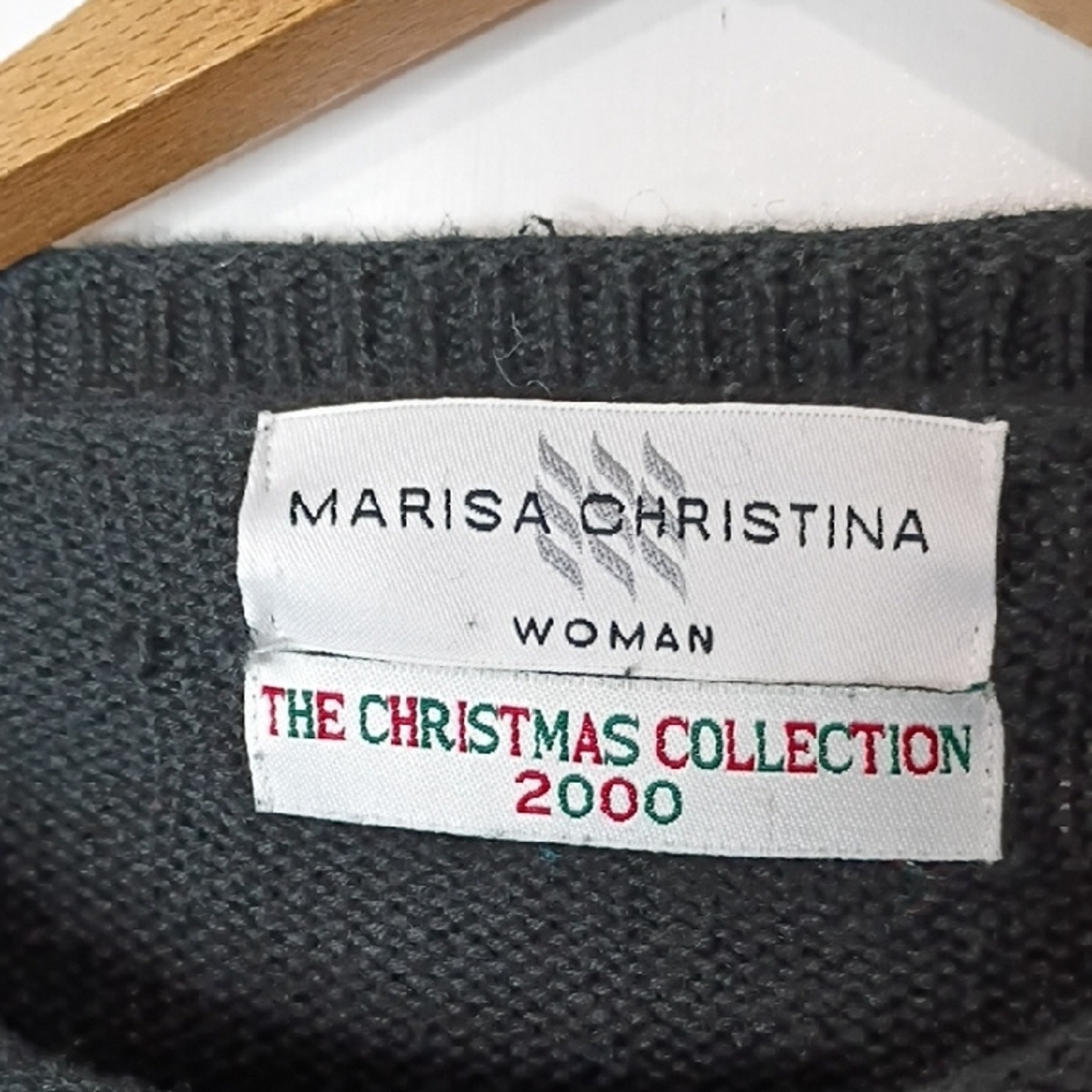 Marisa Christina 2000 Ugly Christmas Sweater 2X – Santa Under Tree Vintage - Picture 2 of 9